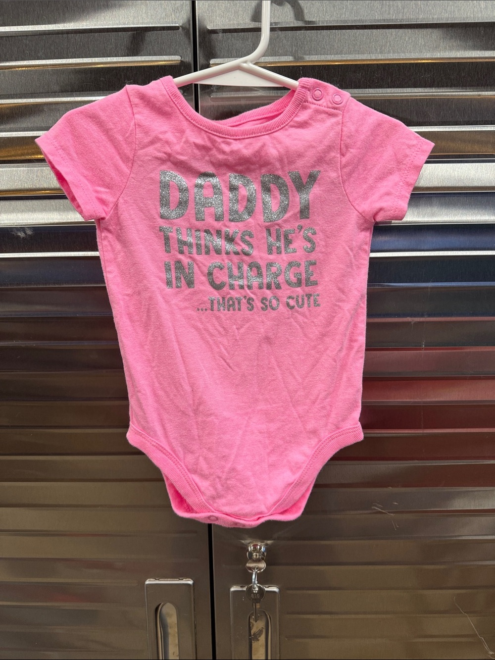 Garanimals Pink Bodysuit with Silver Glitter Text